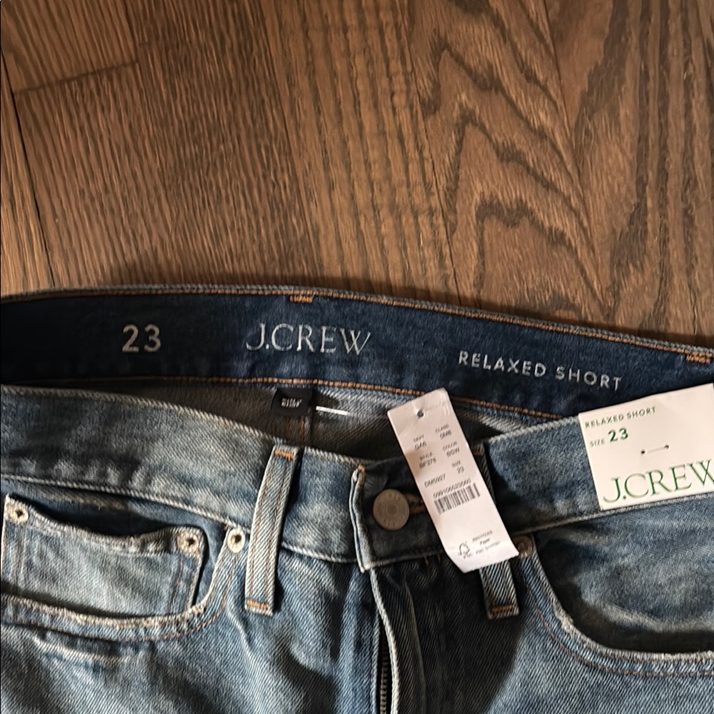 J. Crew Blue Jean Shorts Distressed High-Waisted Relaxed Fit - Picture 5 of 5